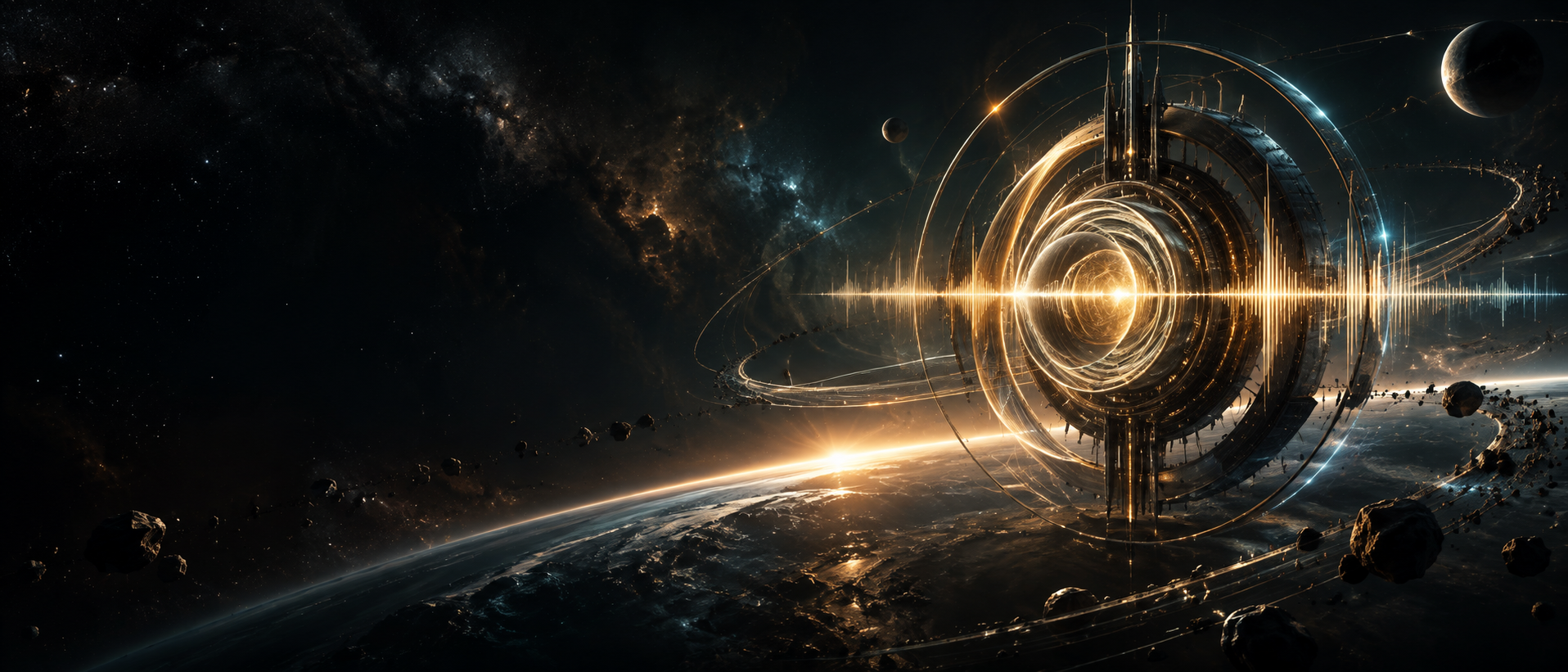 Signal mécanique lumineux émergeant dans l'espace